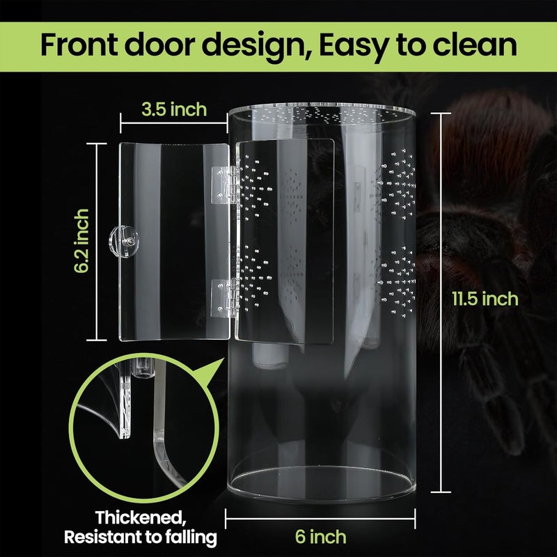 smartang Front Opening Terrarium Jumping Spider Enclosure,Tall Arboreal Tarantula Enclosure Terrarium with Cross Ventilation,Waterproof Acrylic Reptile Enclosure - Image 4